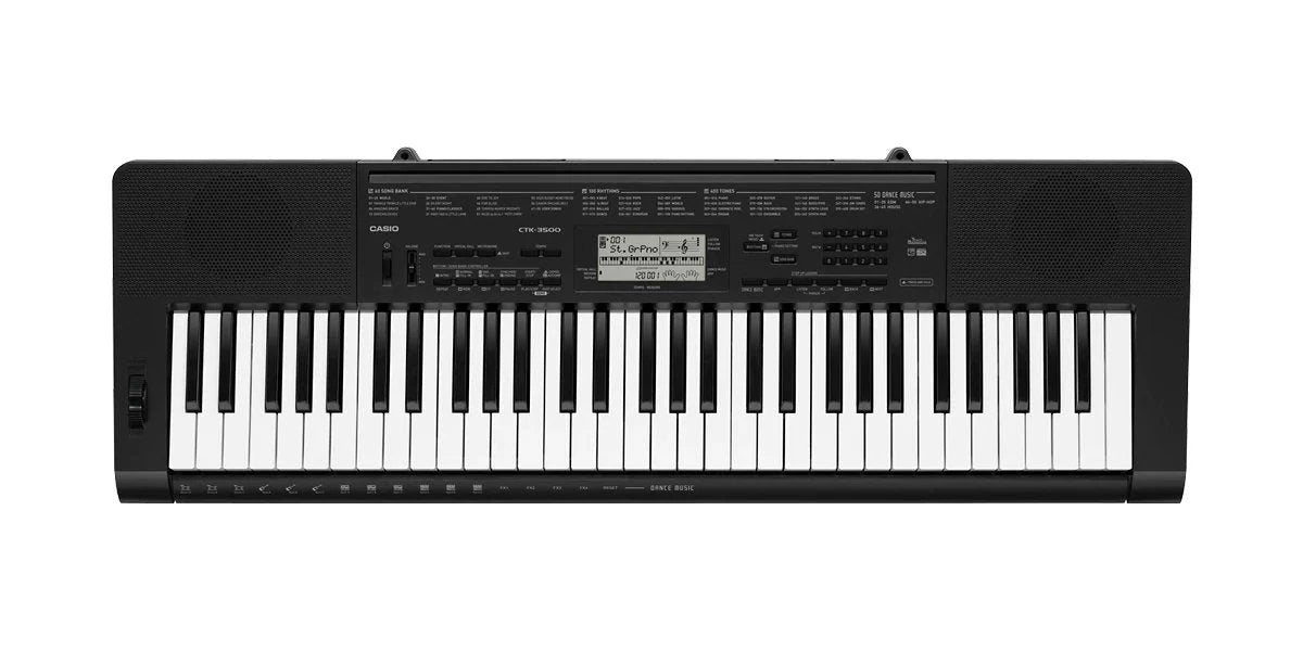 TECLADO CASIO CTK-3500 DE 61 TECLAS/ 400 TONOS/ 60 MELODIAS/ 100 RITMOS/2 NIVELES DE SENSIBILIDAD